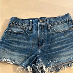 I crew denim cut offs in medium wash